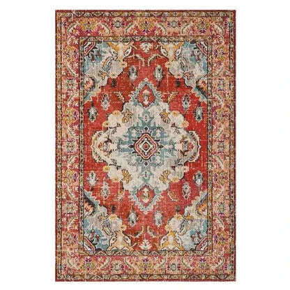 VIKAMA Washable Foldable Imitation Cashmere Carpet Entry Door Mat Persian Retro Style Living Room Bedroom Bed Soft Mat