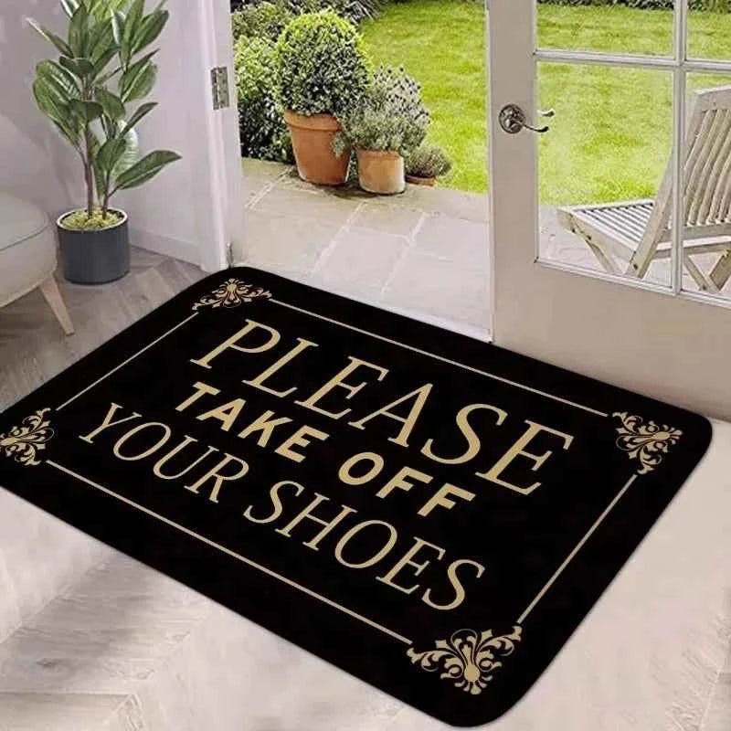 Welcome Carpet Please Take Off Your Shoes Pattern Living Room Mat Anti Slip Bedroom Decoration Carpet Floor Rug