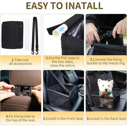 Elevated Dog Booster Car Seat, Adjustable Safety Strap