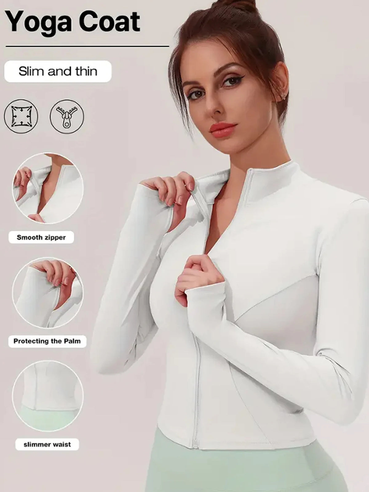 Professional elastic quick-drying sports jacket women's spring and summer yoga top tight slimming running cycling and fitnes