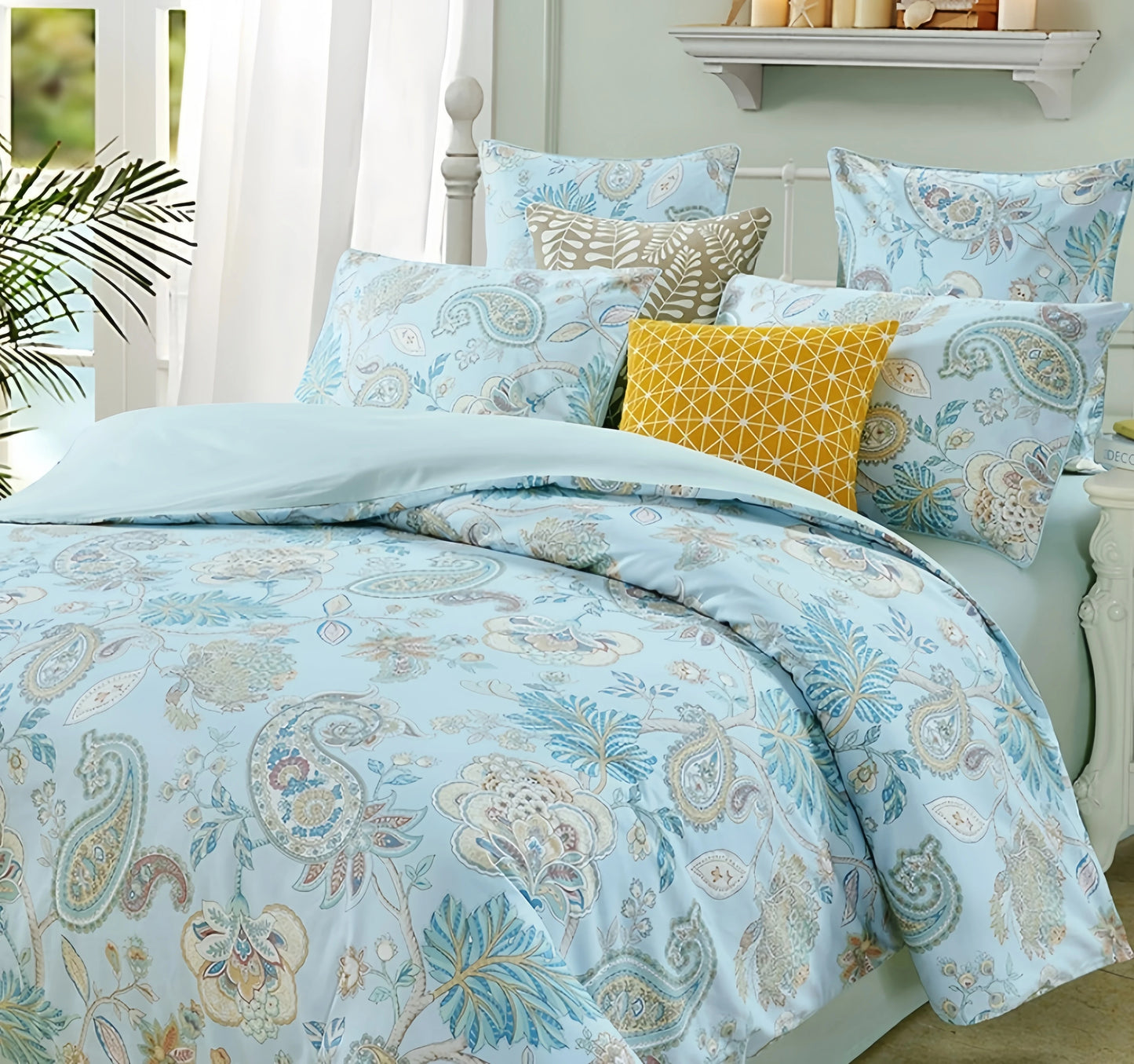 Duvet Cover Pillowcases Set,  600 TC, 100% Egyptian Cotton,  Printed and Solid Colors, US, UK Size,  Customize