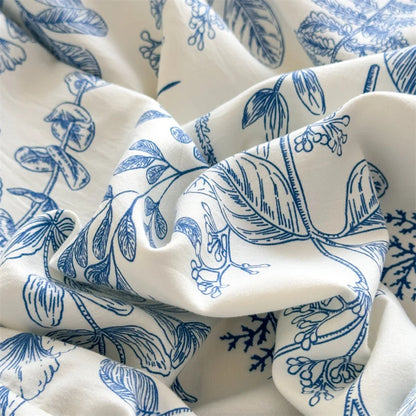 Floral Washed Cotton Fitted Sheet | Single-King