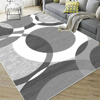 Nordic Abstract Geometric Area Rug – Anti-Slip Washable Felt Floor Mat for Living Room & Kitchen