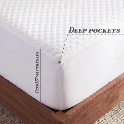 Waterproof Fitted Sheet, 15-Inch Deep Pocket, Elastic