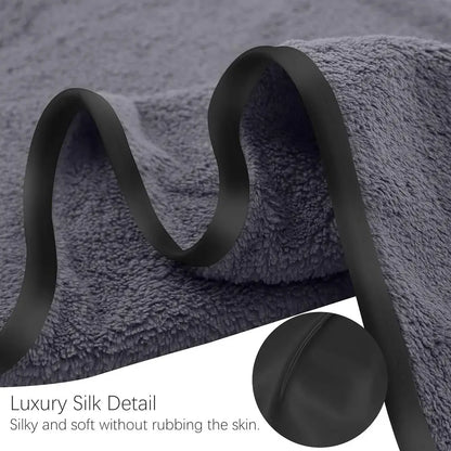 Luxury Silk-Feel Hemmed Towel Set - Thin, Fast Drying - 2 Bath Towels