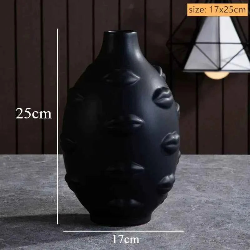 Ceramic Candlestick Art Vase Sculpture Crafts Human Face Flower Pot Handmade Garden Storage Flower Arrangement Home Decors