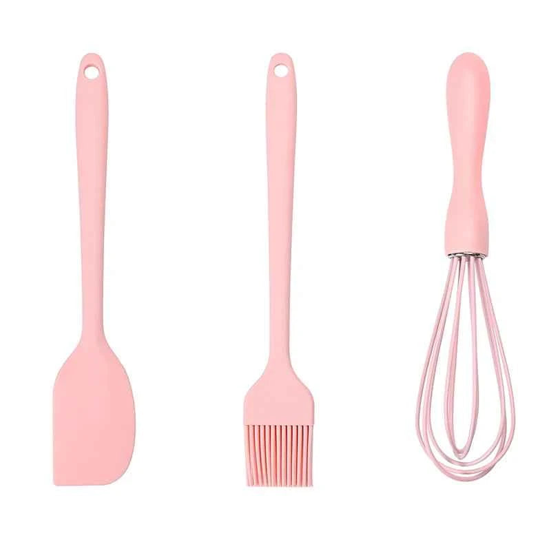 3PCS/SET Silicone Baking Set Cake Cream Spatula Scraper Kitchen Household Egg Whisk Barbecue Oil Brush Gadget Kitchen Supplies
