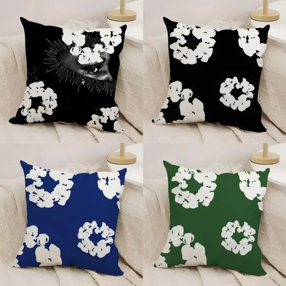 Denim Tear Print Double-Sided Plush Cushion Cover