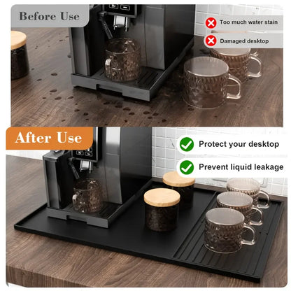 2-in-1 Silicone Coffee Bar Mat XX-Large 60x40cm | Non-Slip Heat Resistant Counter Protector