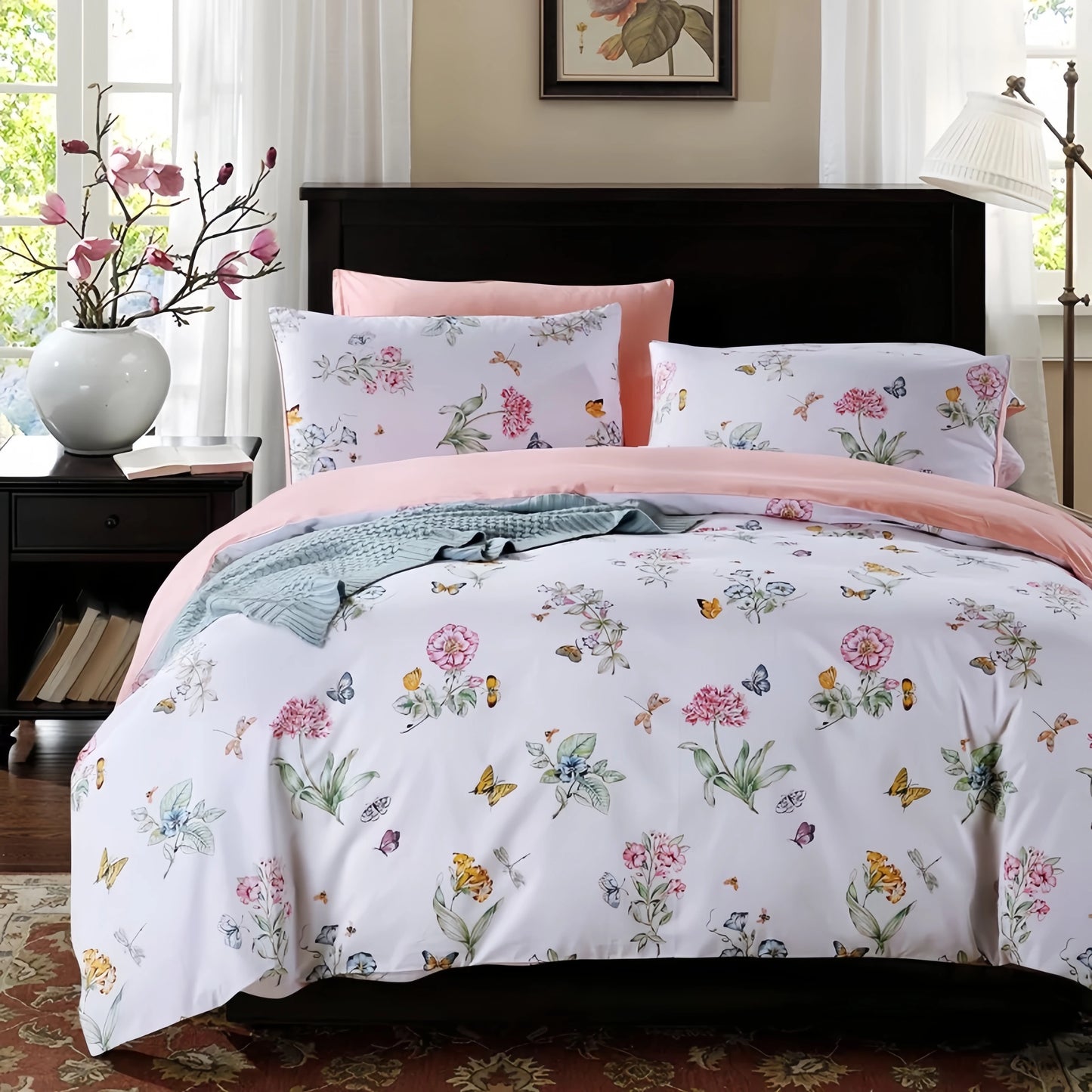 Duvet Cover Pillowcases Set,  600 TC, 100% Egyptian Cotton,  Printed and Solid Colors, US, UK Size,  Customize