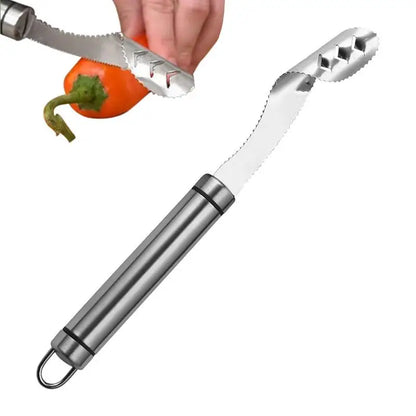 Stainless Steel Fruit and Vegetable Corer with Seed Remover and Pepper Seeder
