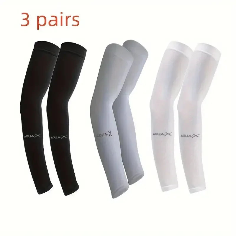 3 Pairs Breathable Sun Protection Sleeves UV Protective Arm Covers Uses for Sports Driving Outdoor Adventures Shield
