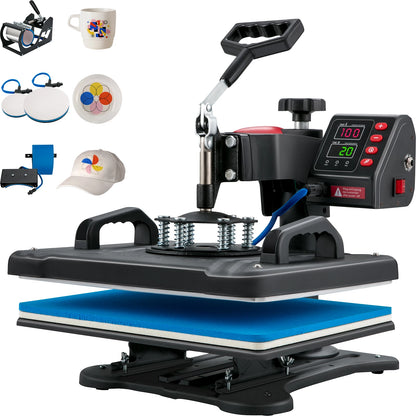 Heat Press 5in1 Machine 12x15in Clamshell Sublimation Transfer Printer Digital Precise Temperature Control