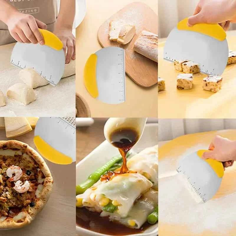 Flour Cutter Stainless steel Bake Scraper Cream Cake Dough Knife Scraper Household Kitchen Baking Tool Large Cutting Knife