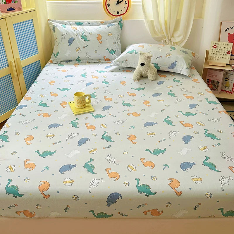 Kawaii Dinosaur Fitted Sheet | Kids Mattress Cover