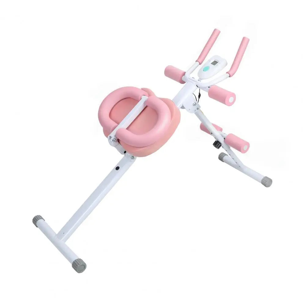 Height Adjustments Abdominal Trainer Ab Machine with LCD Display Screen Foam Handle Full Body Workout Abdominal Exercise Machine