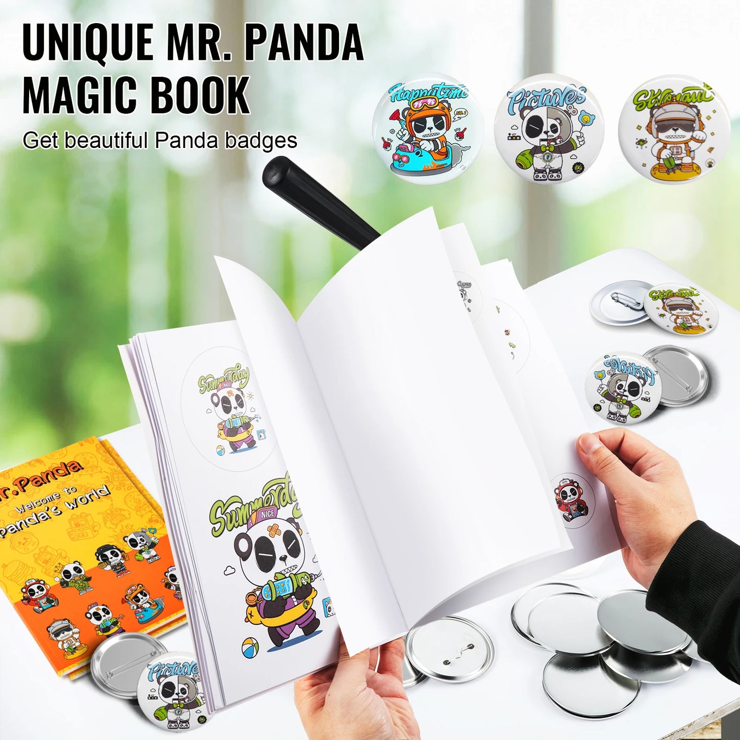 Badge Maker Machine 25+58MM/32+58MM DIY Button Pin with 500Pcs Free Parts Press Kit Circle Manufacture Button Tool