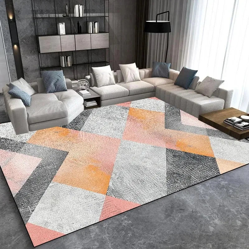 Modern Light Luxury Large Area Rug – Non-Slip Washable Living Room & Bedroom Carpet