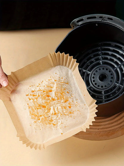 50-Pack Non-Stick Air Fryer Liners for Baking & Microwave Ovens