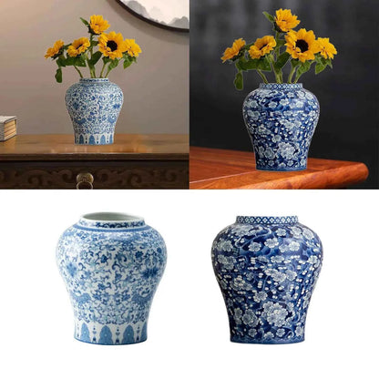 Ceramic Flower Vase Blue and White Porcelain Vase for Wedding Home Decor