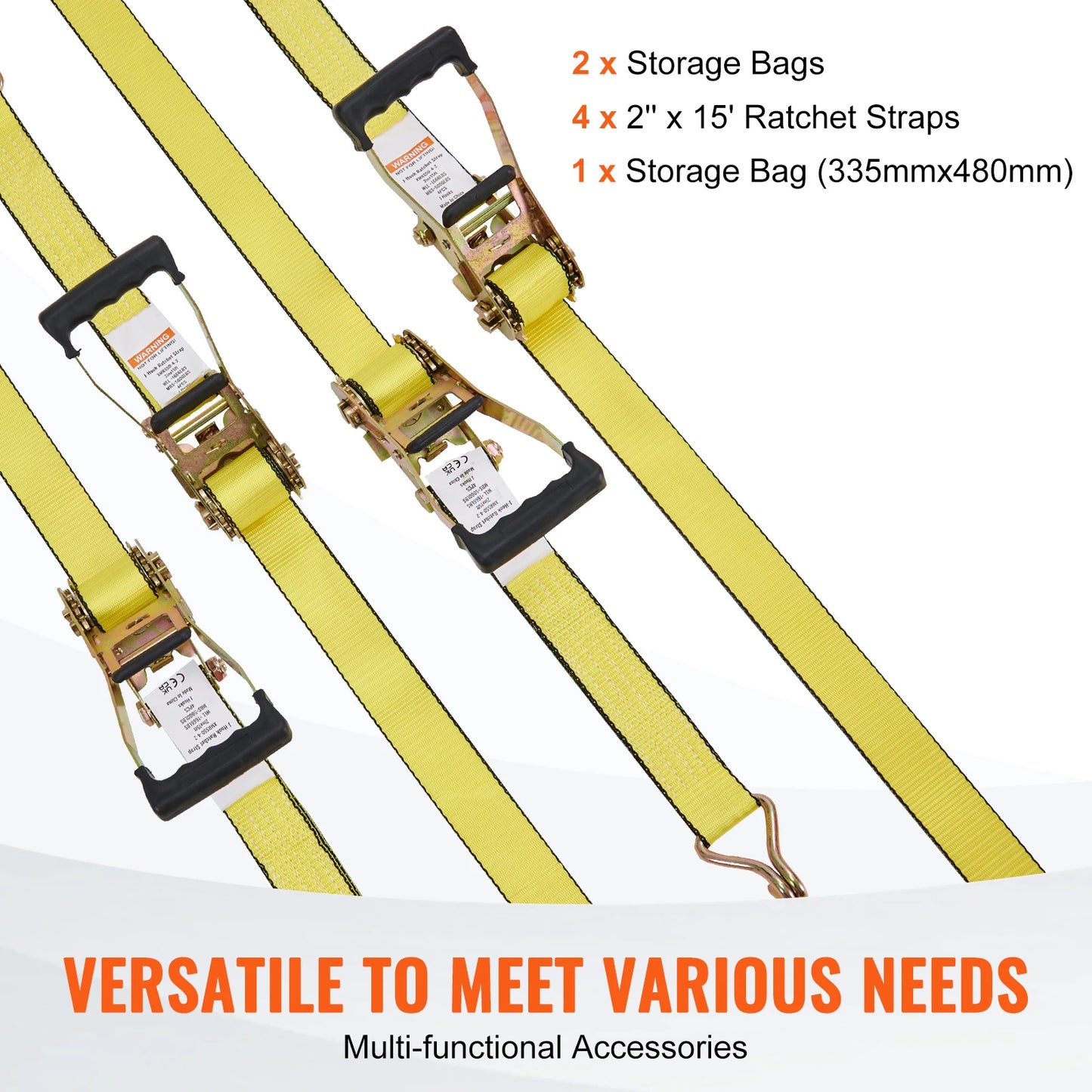 4pcs 2/4/8M Ratchet Strap Tie Down Cargo Belt with Metal Buckle Tensioner Strong Lashing for Luggage Car Motorcycle