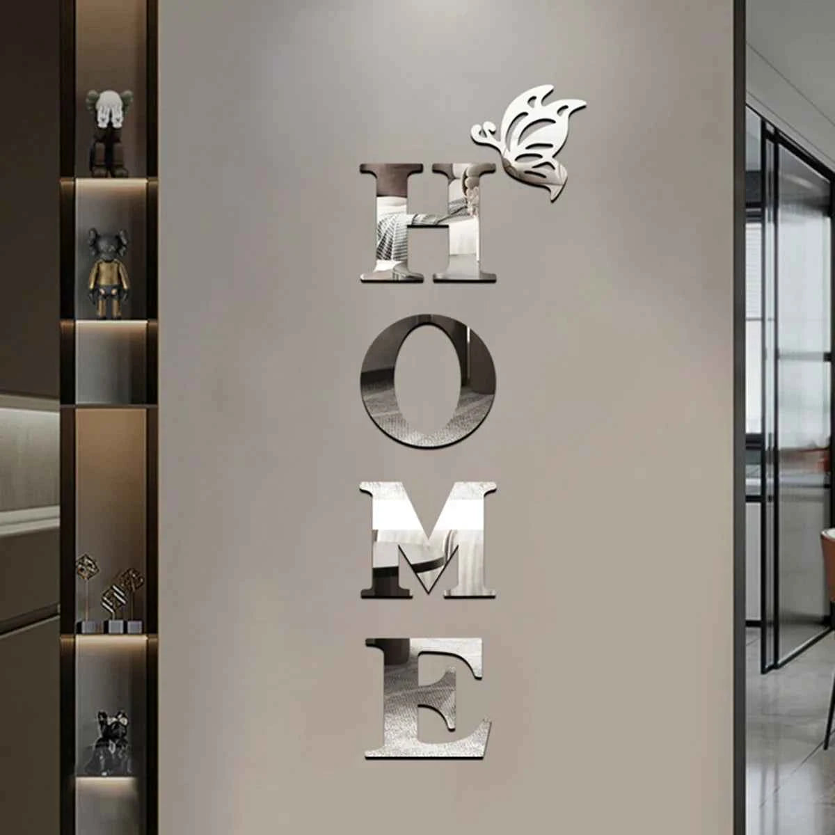HOME Home Logo 3D Mirror Wall Sticker, Entrance Decoration, Home Decoration