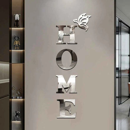 HOME Home Logo 3D Mirror Wall Sticker, Entrance Decoration, Home Decoration