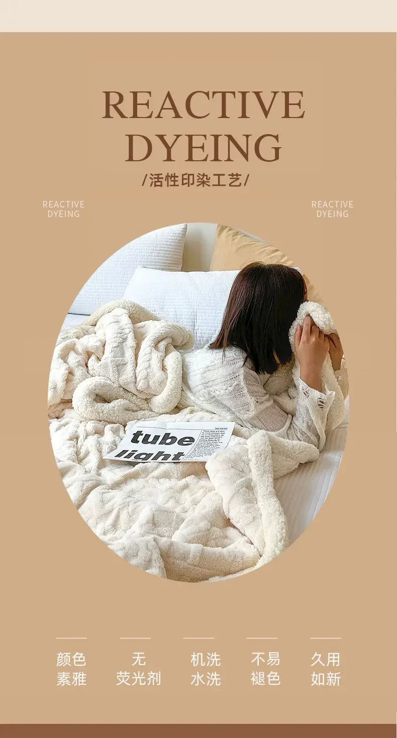 Tafu Flannel Double-layer Blanket Thick Sofa Office Nap Cover Blankets Student Dormitory Bed Sheets Air Conditioning Blankets