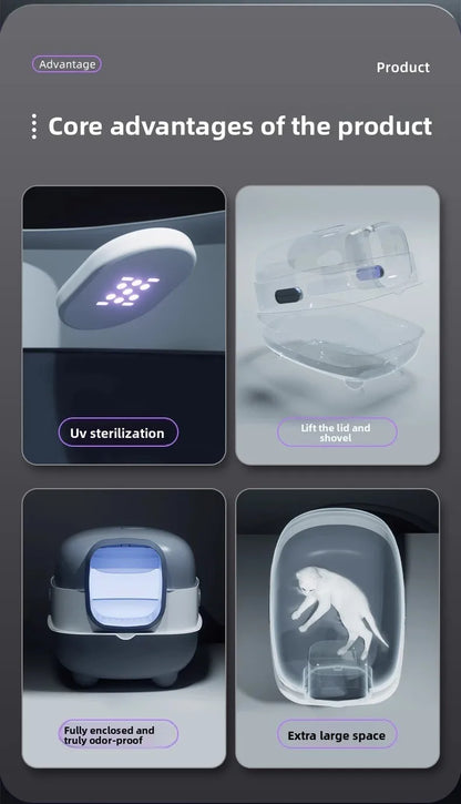 Automatic Self-Cleaning Cat Litter Box XXL — App Controlled, UV Sterilization & Odor Control