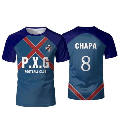 Paris X Gen P.X.G Blue Lock Japanese Anime Jersey Football Uniform No.9 Rin Shidou Cosplay T Shirts Customized Name Number Tops