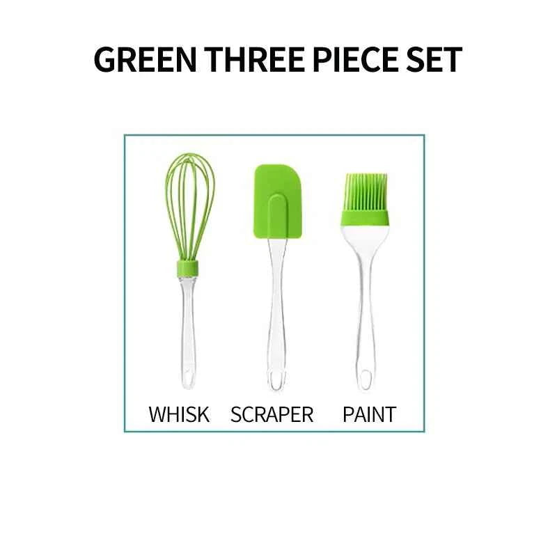 3Pcs Non-Stick Silicone Cream Scraper Bread Cake Butter Spatula Mixer Oil Brush With PP Handle Cake Spatula Kitchen Baking Tool