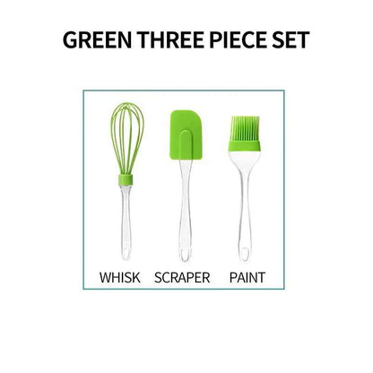 3Pcs Non-Stick Silicone Cream Scraper Bread Cake Butter Spatula Mixer Oil Brush With PP Handle Cake Spatula Kitchen Baking Tool