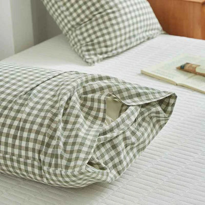 Pillowcase Envelope Style Plaid Couples Plain Ins 48x74cm 100% Pure Cotton Home Textile Household Bedroom Throw Pillow Case