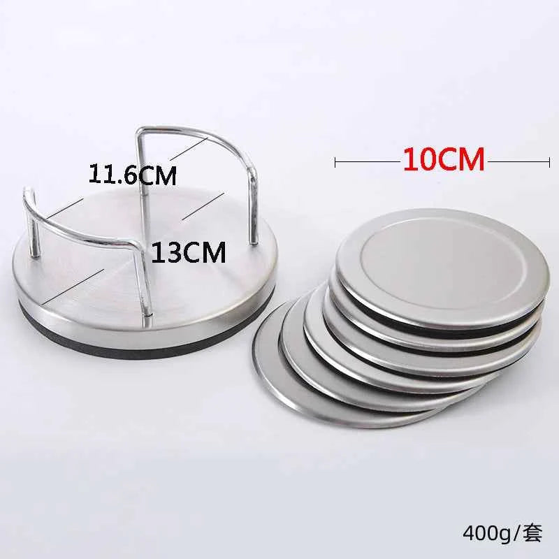 Stainless Steel 6pcs/set Coaster Posavasos Cup Coasters Drink Cup Mat Holder Set Placemats for Table Pad Kitchen Accessories