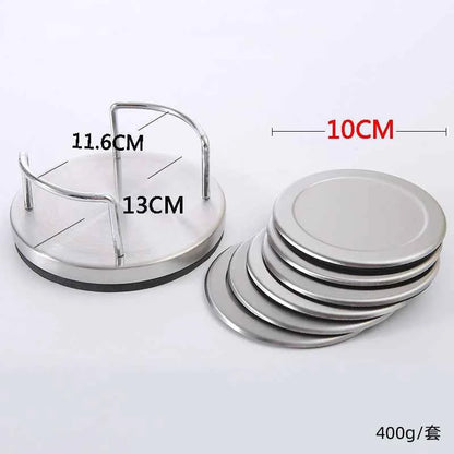 Stainless Steel 6pcs/set Coaster Posavasos Cup Coasters Drink Cup Mat Holder Set Placemats for Table Pad Kitchen Accessories