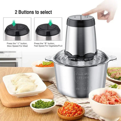 Electric Meat Grinder and Multi-function Food Processor with Four-Blade System
