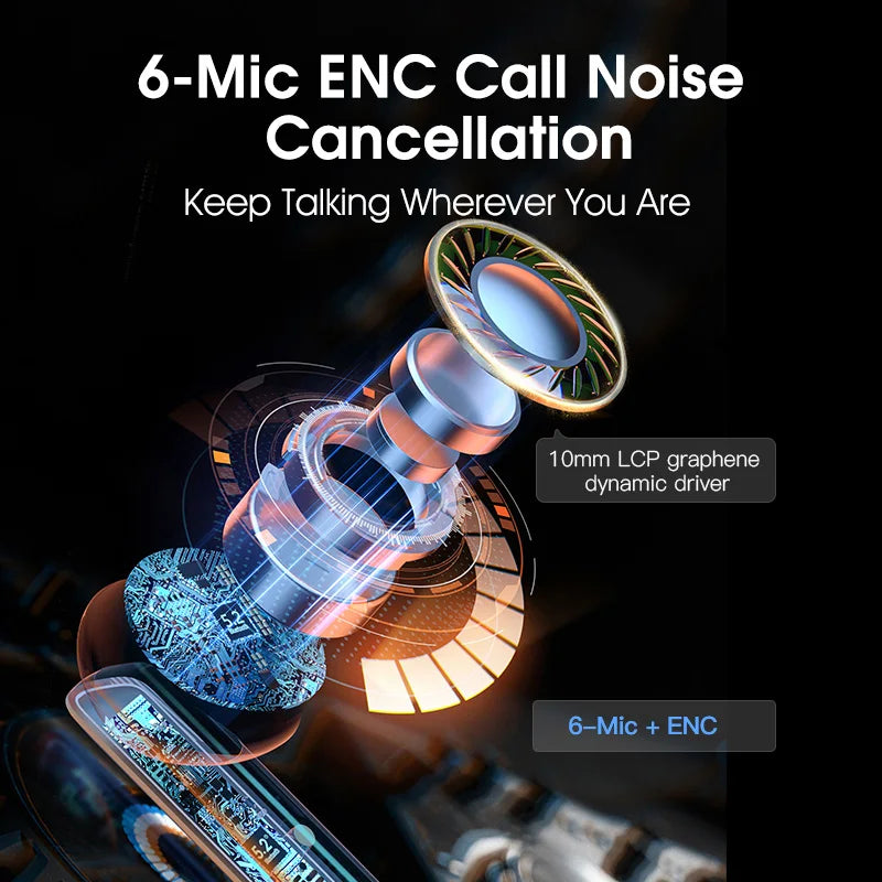 QCY HT05 MeloBuds ANC Earbuds – 40dB ANC, Transparency Mode, 6-Mic, 30H Playtime
