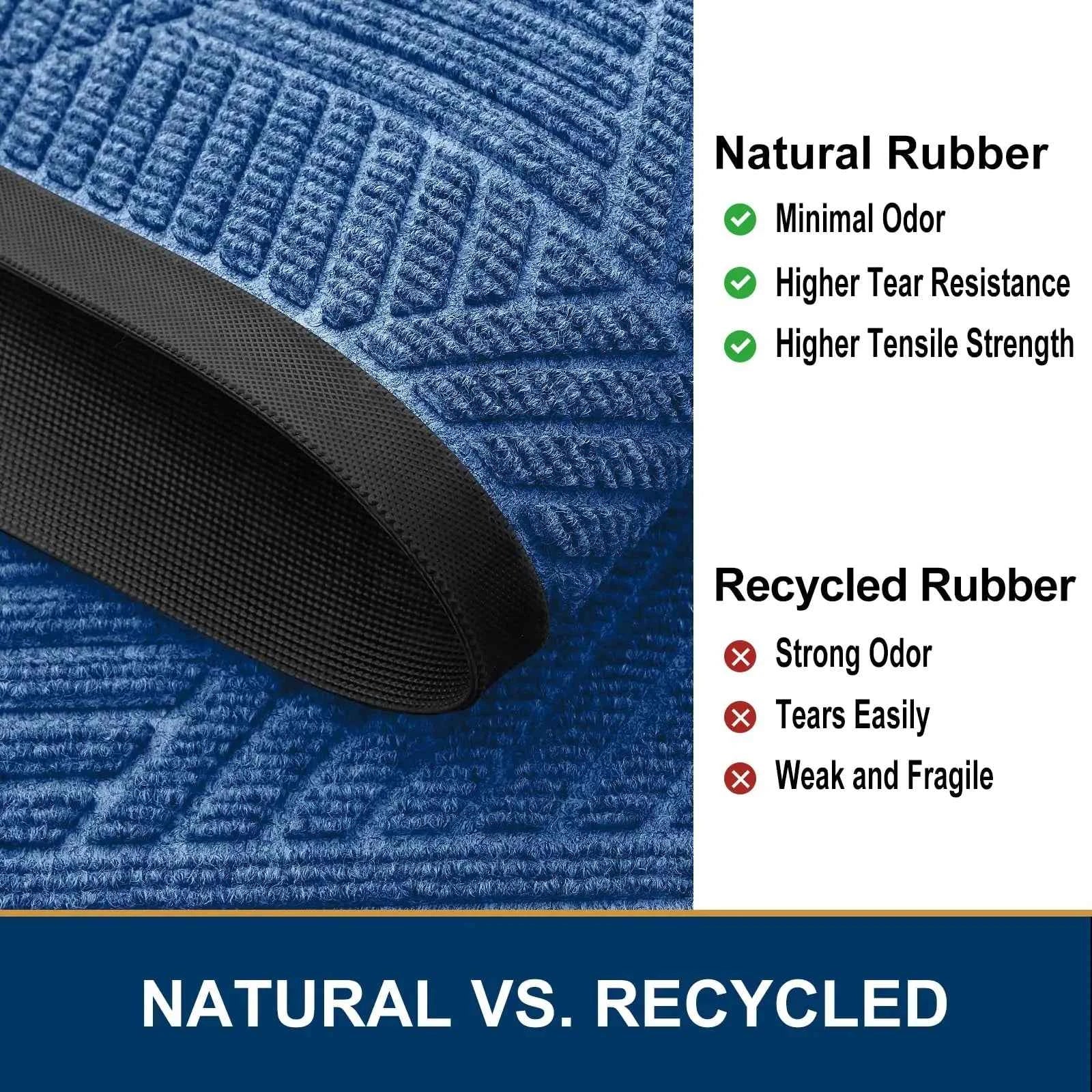 Kitinjoy Front Door Rubber Mats Indoor Outdoor Non-slip Absorbent Rugs Easy Clean Low Profile Entryway Doormats Home Decor Mats