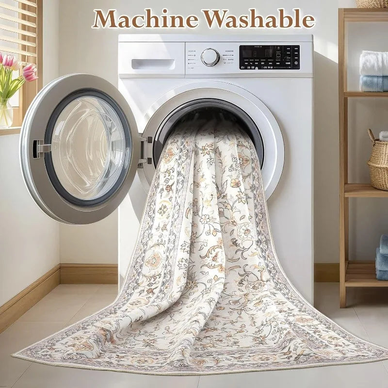 Amecrian Vintage Living Room Carpet Nonslip Machine Washable Print Coffee Table Floor Mat Large Bedroom Bedside Rug Ковер 러그