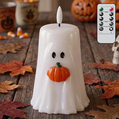 Halloween Ghost Flameless Candle Remote Battery Operated Candle