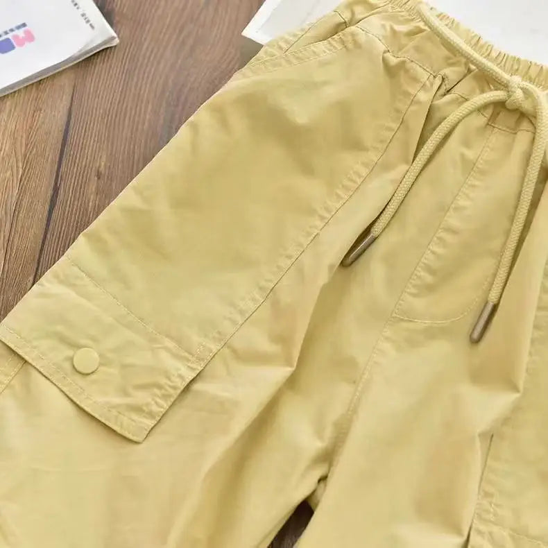 Spring Clothes Fashionable Kids Cargo Joggers Elastic Ankle Pants Casual Trousers Light Breathable Summer Trendy Outfit