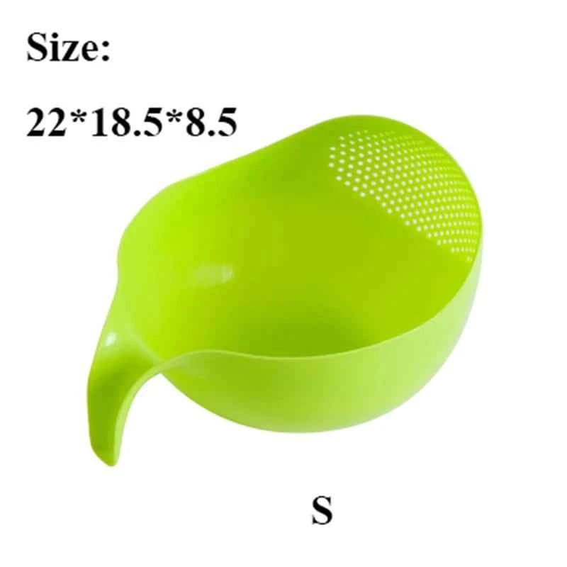 WIKHOSTAR Kitchen Rice Sieve Drain Basket With Handle Vegetable Fruit Washing Basket Fruit Bowl Drainer Kitchen Gadgets