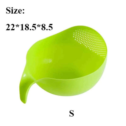 WIKHOSTAR Kitchen Rice Sieve Drain Basket With Handle Vegetable Fruit Washing Basket Fruit Bowl Drainer Kitchen Gadgets
