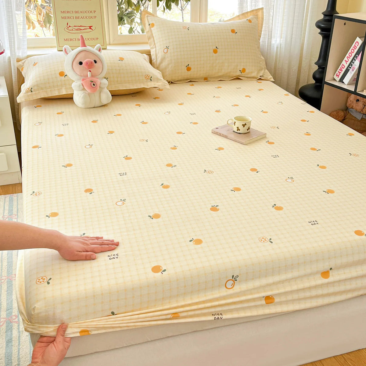 100% Cotton Cute Bear Print Bed Sheet, All Sizes