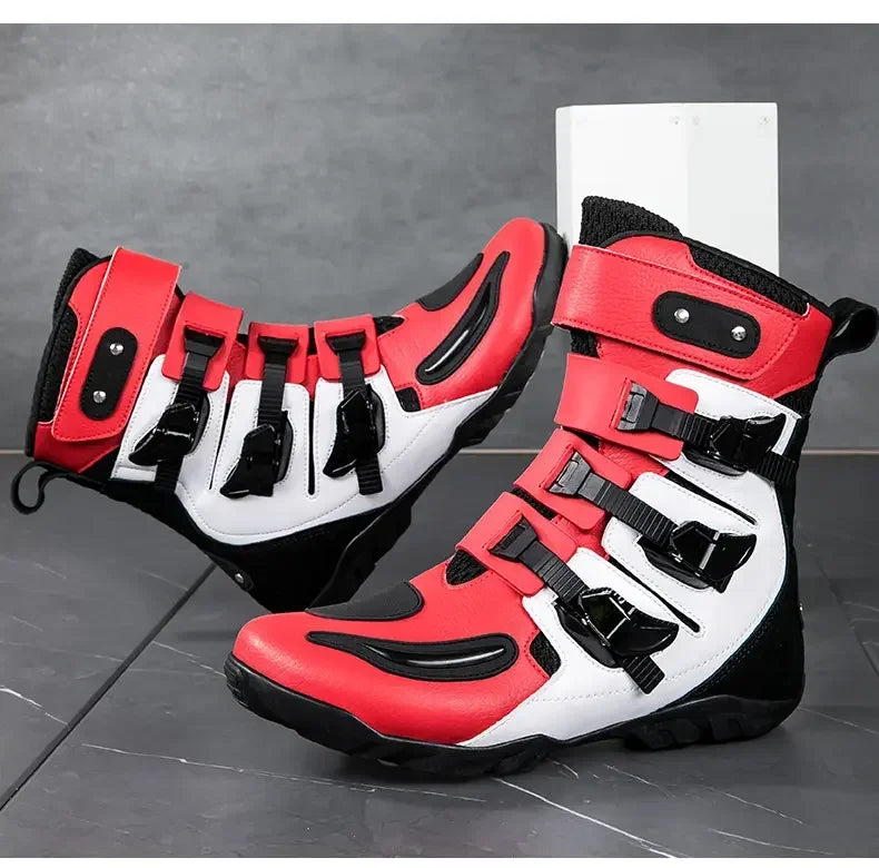 New Waterproof Men's Dirt Bike Shoes Men's Motorcycle Boots New Comfortable Leather Protective Boots Anti-slip Wear-resistant