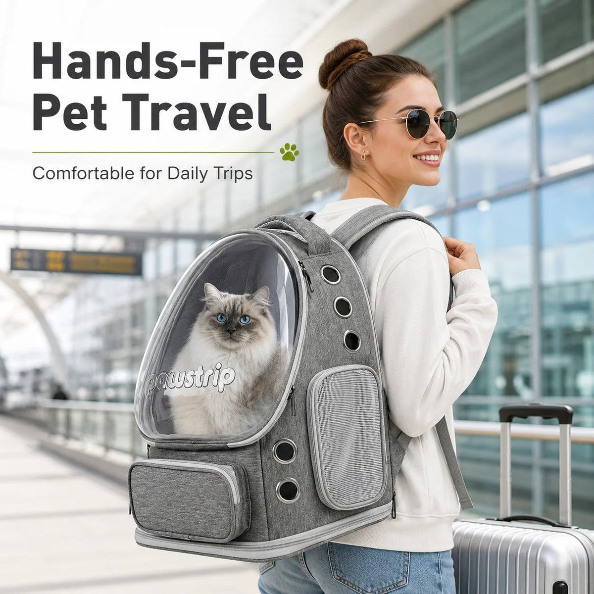 Space Capsule Cat Backpack, Transparent Bubble Window