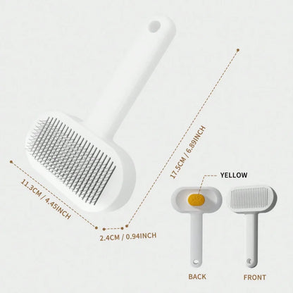 Self-Cleaning Slicker Brush, One-Button Hair Release