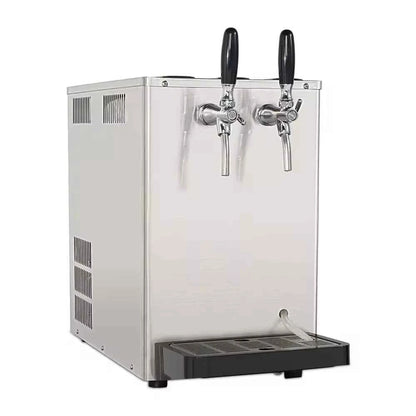 Countertop Draft Beer Cooler - Dual/Single Tap Stainless Steel Dispenser, Temperature Control, Fast Cooling, Easy Clean