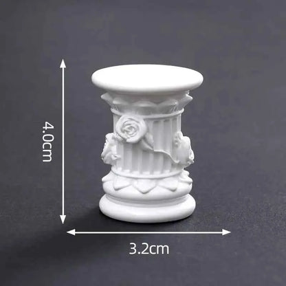Charming Home Decor: Indoor Greek Column Roman Pillar Figurine & Candlestick Stand for Dining Room and Garden Scenery