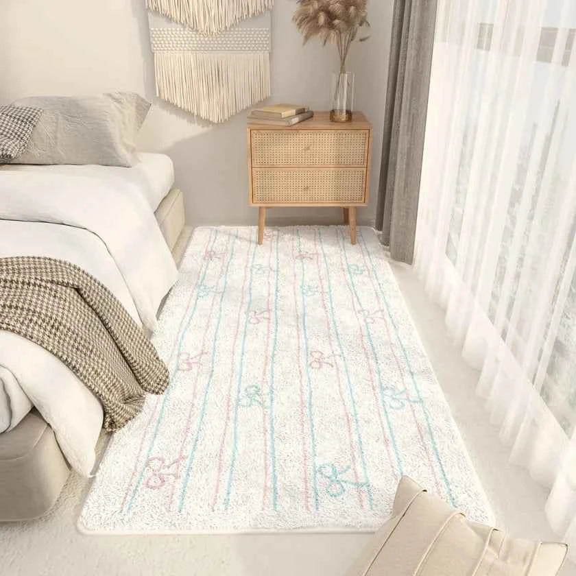 VIKAMA Korean-style Fresh Carpet Home Decor, Suitable for Living Room and Bedroom Floor Mat, Anti-slip, Soft and Comfortable